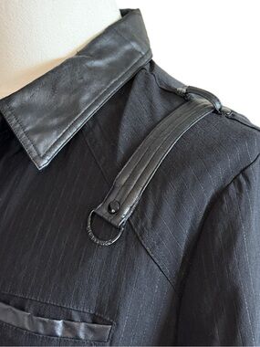 Lip Service Gothic  Pinstripe Leather Harness Shirt Harness Size XL